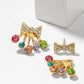 Bow Style Gemstone Stud Earrings - HDJ 014