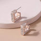 Geometric Style Rhinestone Open Hoop Earrings - HDJ 016