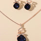 Rhinestone Decor Necklace & Stud Earrings- HDJ 018