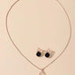 Rhinestone Decor Necklace & Stud Earrings- HDJ 018