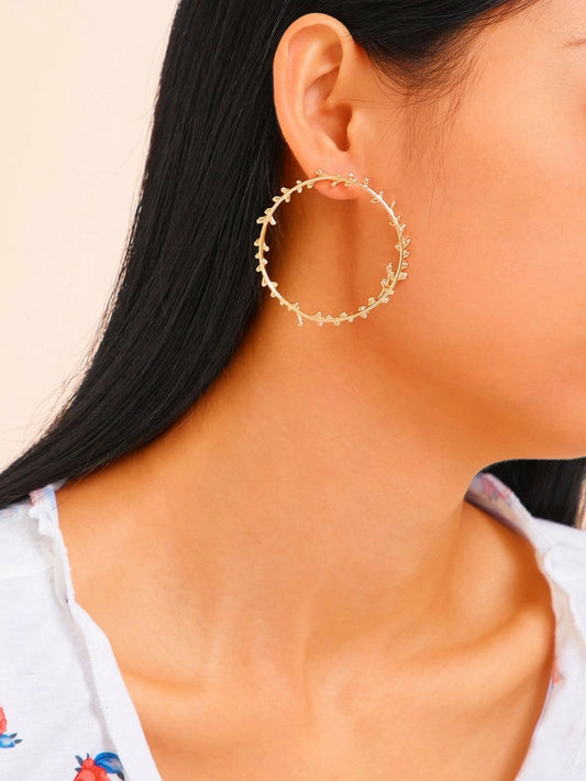 Branch Shaped Hoop Earrings - HDJ 027