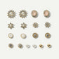 Rhinestone Decor Flower & Faux Pearl Stud Earrings 9pairs - HDJ 029