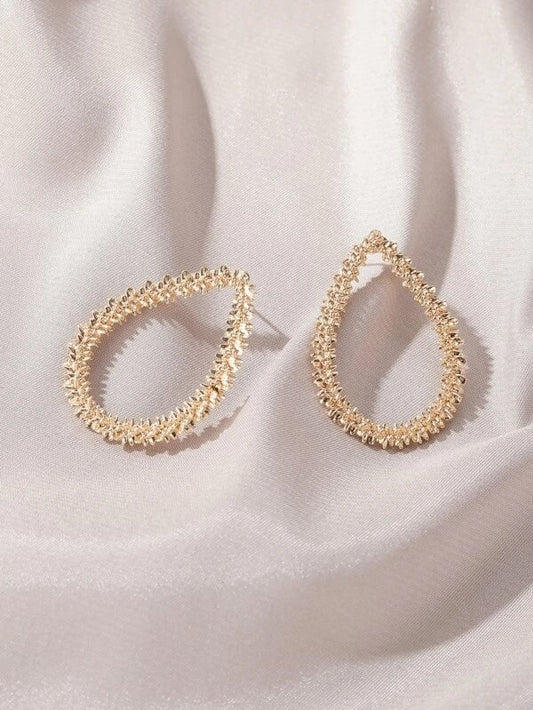 Metallic Water Drop Stylish Earrings - HDJ 007