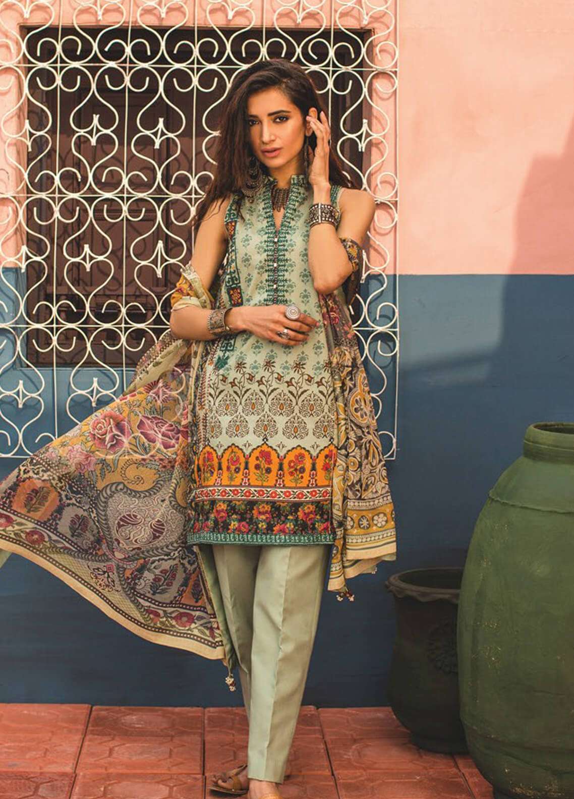 Zara Shahjahan Luxury Embroidered Lawn Unstitched 3 Piece Suit - KOEL B
