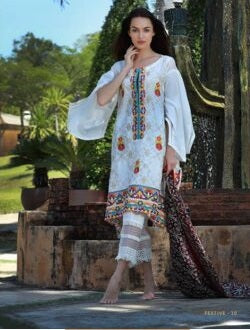 LSM Lakhani Precious Embroidered Lawn Unstitched 3 Piece Suit – FC-2554
