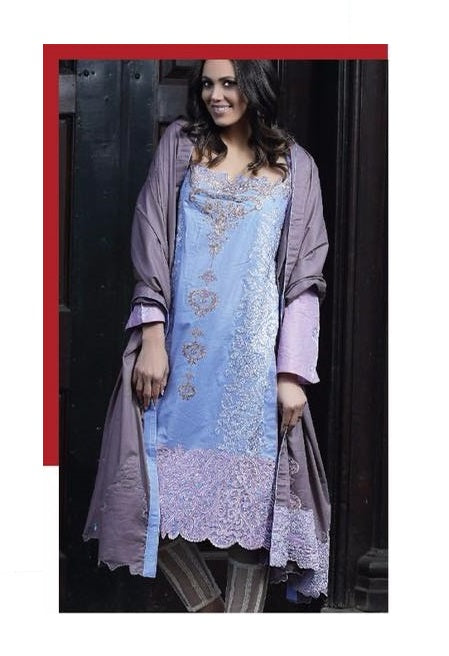 Luxiama by Rangoli Embroidered Cotton Unstitched 3 Piece Suit – 02