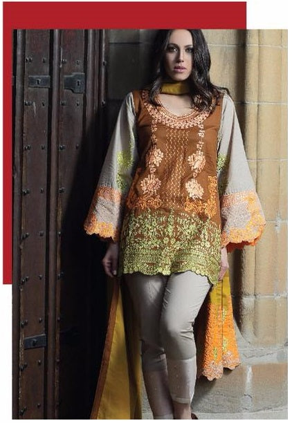 Luxiama by Rangoli Embroidered Cotton Unstitched 3 Piece Suit – 05