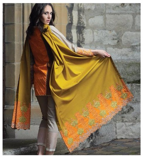 Luxiama by Rangoli Embroidered Cotton Unstitched 3 Piece Suit – 05