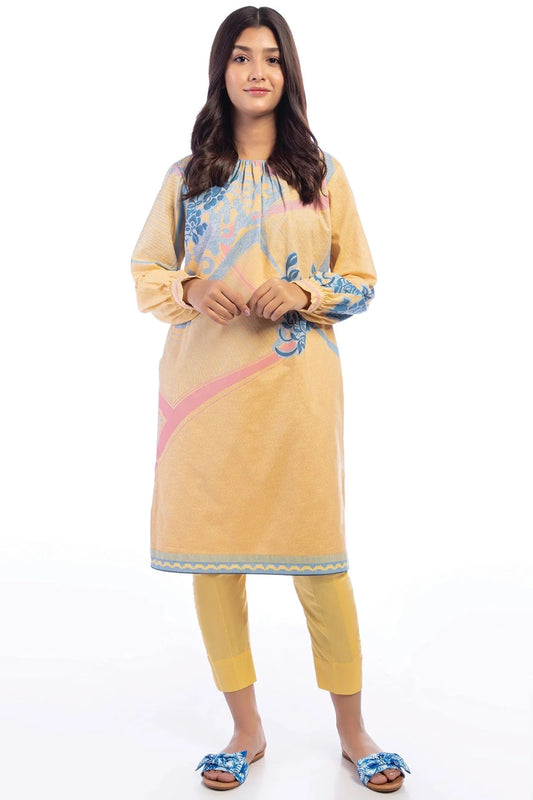 Al Karam Printed Cambric Suits Unstitched 2 Piece MAK-D-003-22-Yellow - Summer Collection