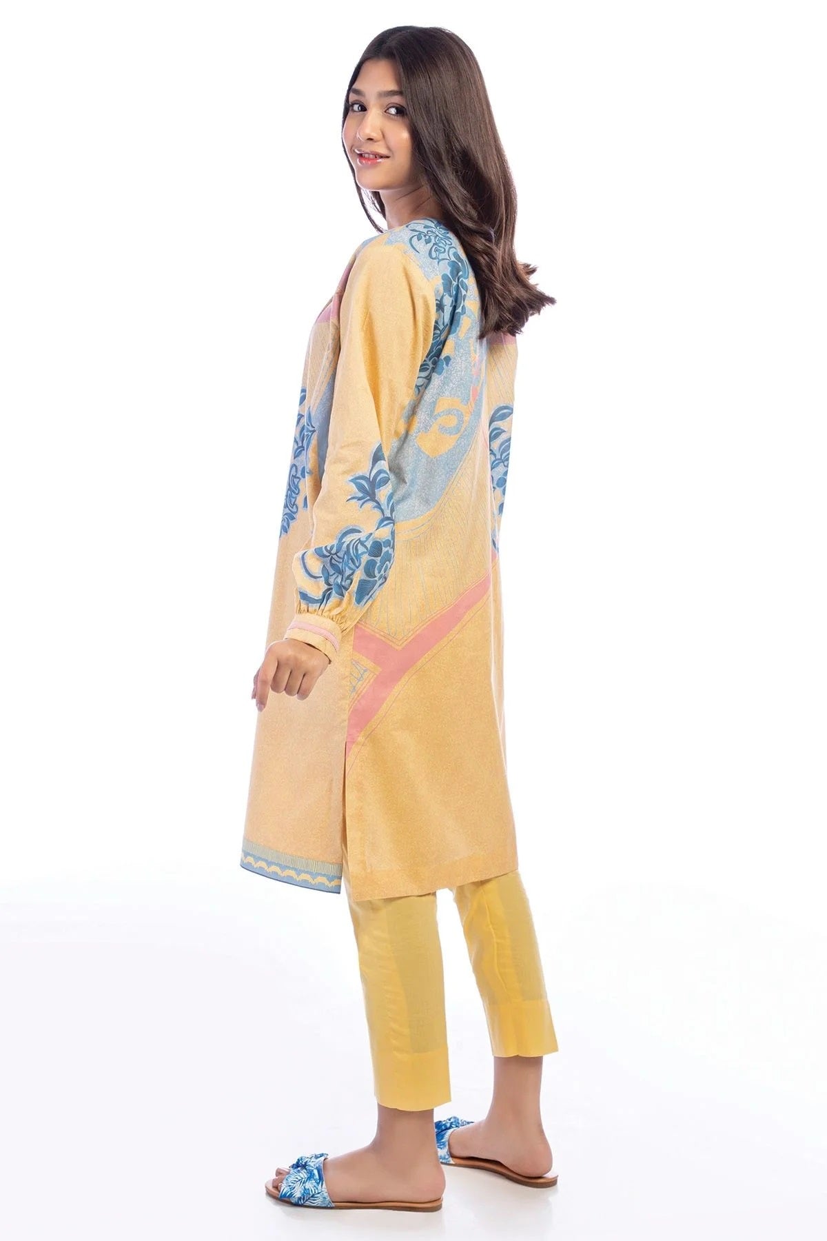 Al Karam Printed Cambric Suits Unstitched 2 Piece MAK-D-003-22-Yellow - Summer Collection
