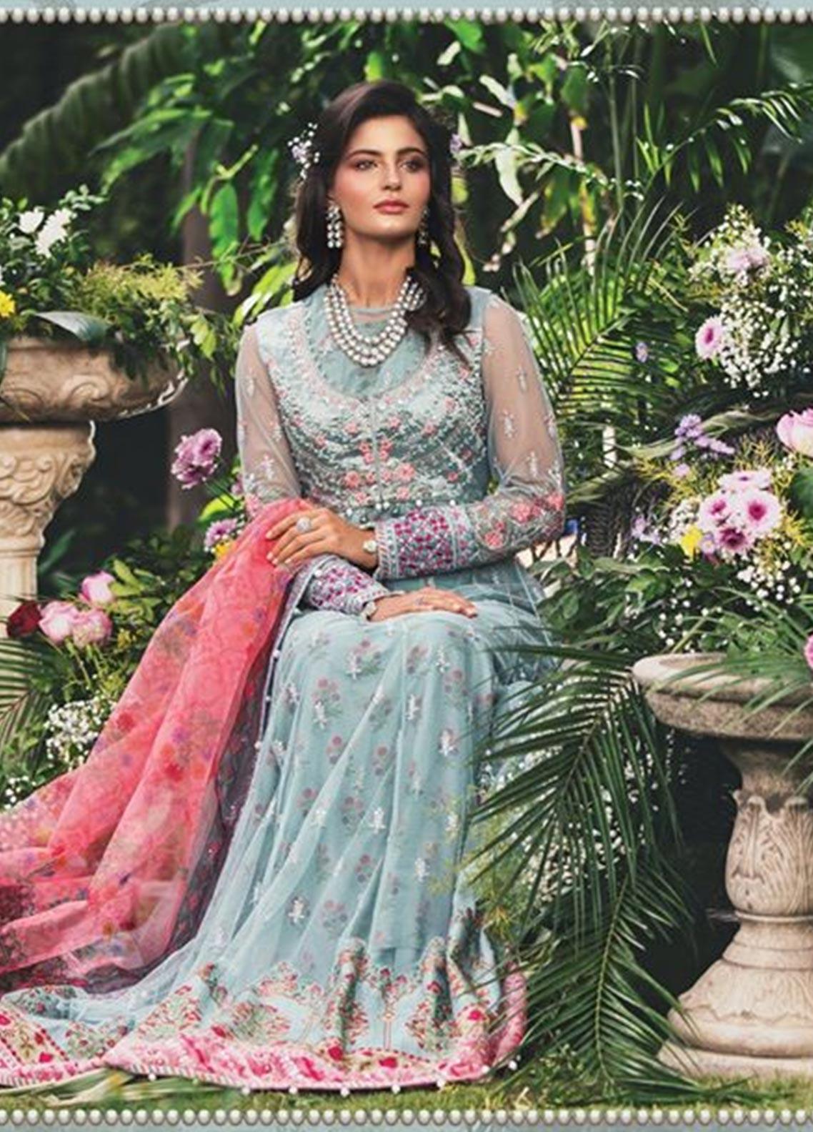 Maria B Embroidered Sateen 3 piece Unstitched Dress - D1