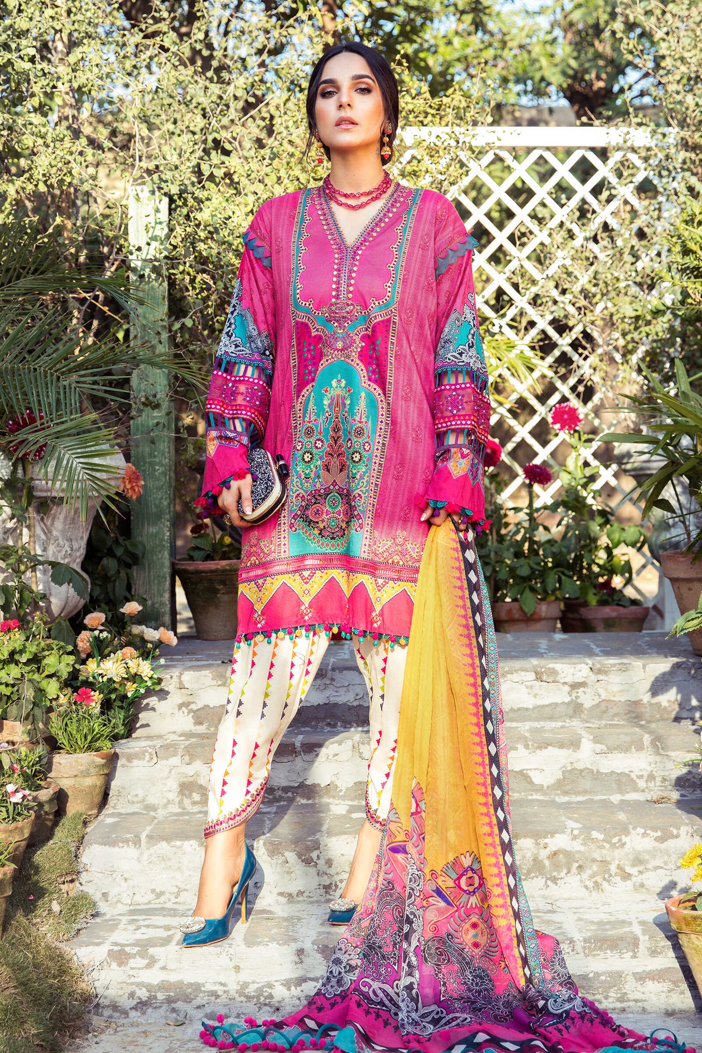 Maria B Mprint Embroidered Lawn Unstitched 3 Piece Suit MPT-1008-B