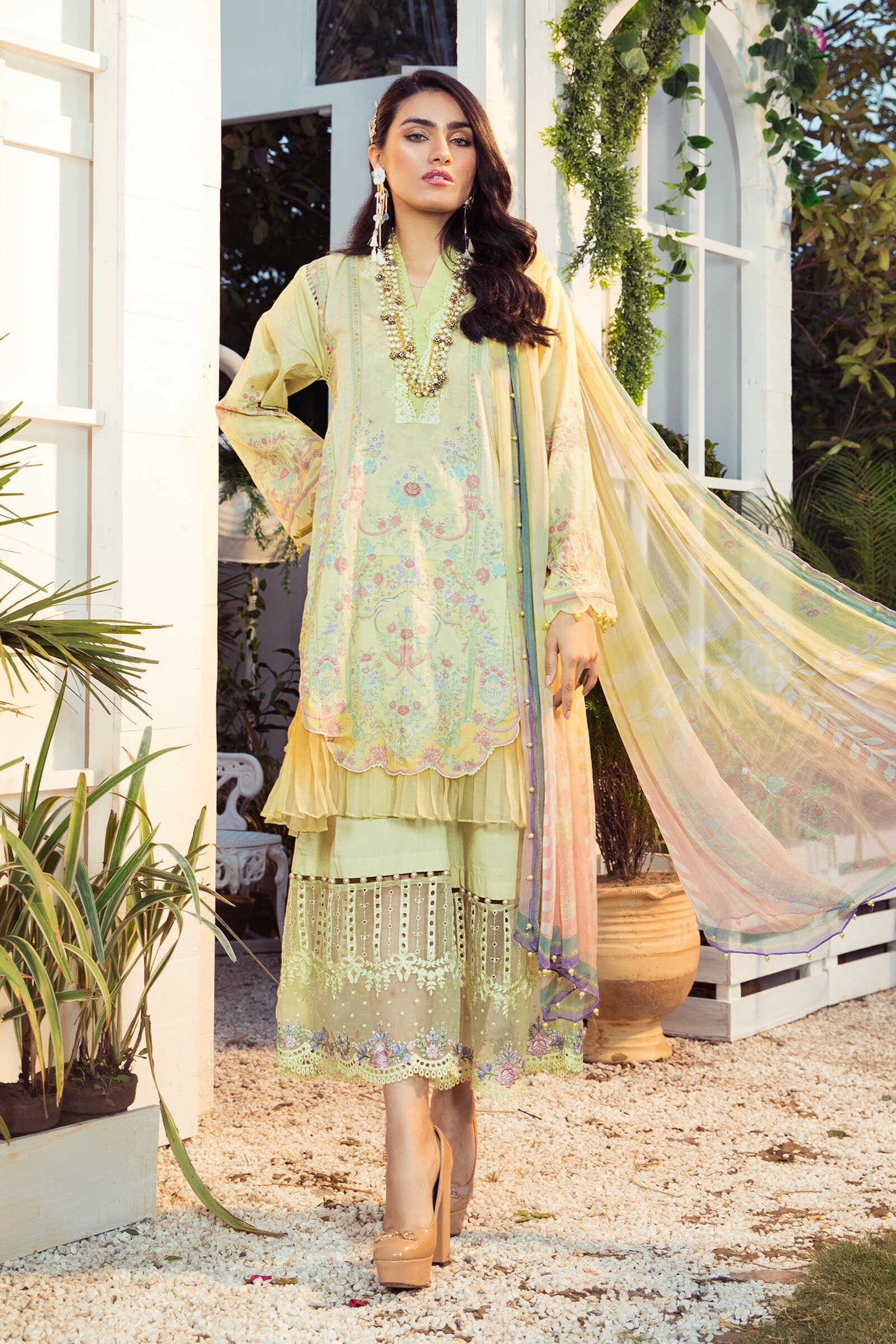 Maria B Mprint Embroidered Lawn Unstitched 3 Piece Suit - MPT-1012-B