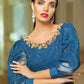 Mushq Embroidered Organza Unstitched 3 Piece Suit - 03 Carribean Sea - Festive Collection