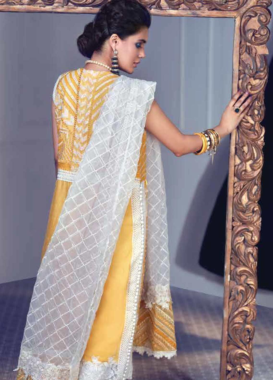 Mushq Embroidered Cotton Net Unstitched 3 Piece Suit - 04 PLUMERIA - Festive Collection