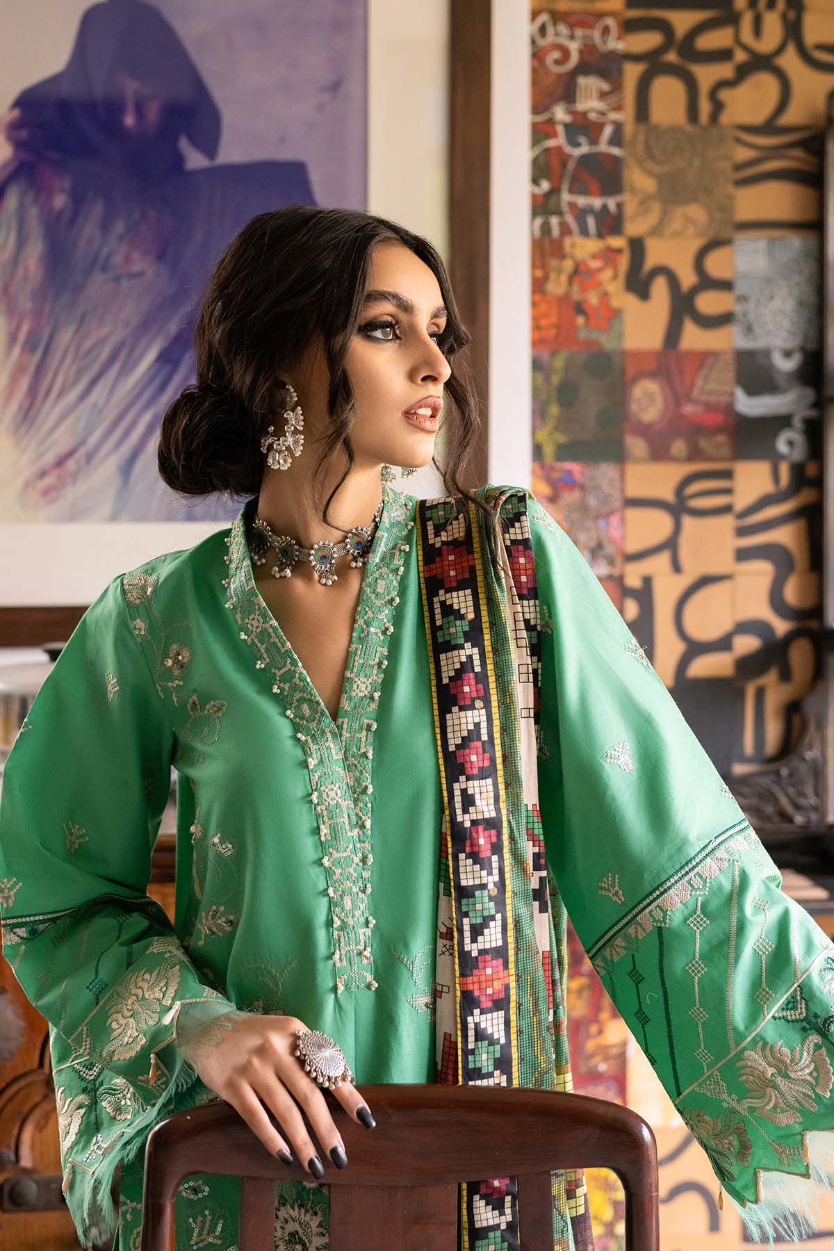 Maya By Nureh Embroidered Lawn Suits Unstitched 3 Piece NS-36 - Summer Collection