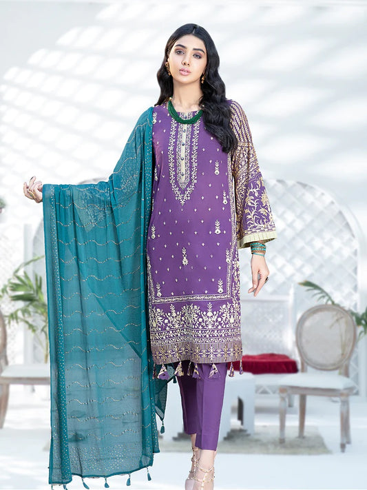 Salitex Oznur Embroidered Lawn Unstitched 3 Piece Suit - WK 00714