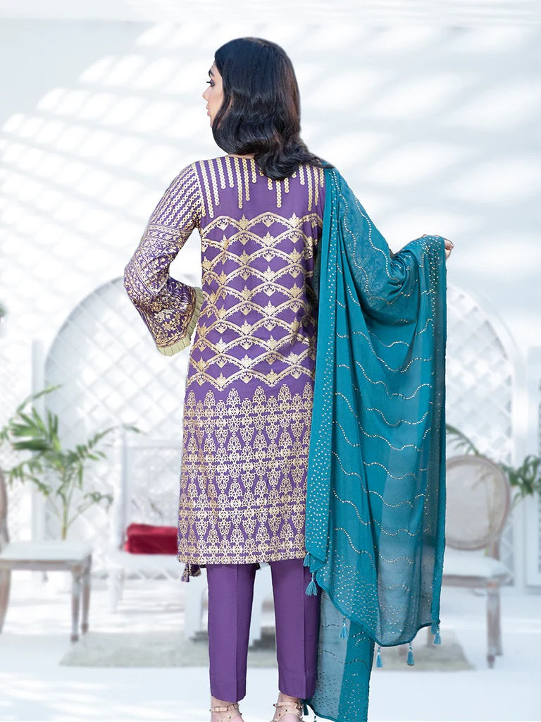Salitex Oznur Embroidered Lawn Unstitched 3 Piece Suit - WK 00714