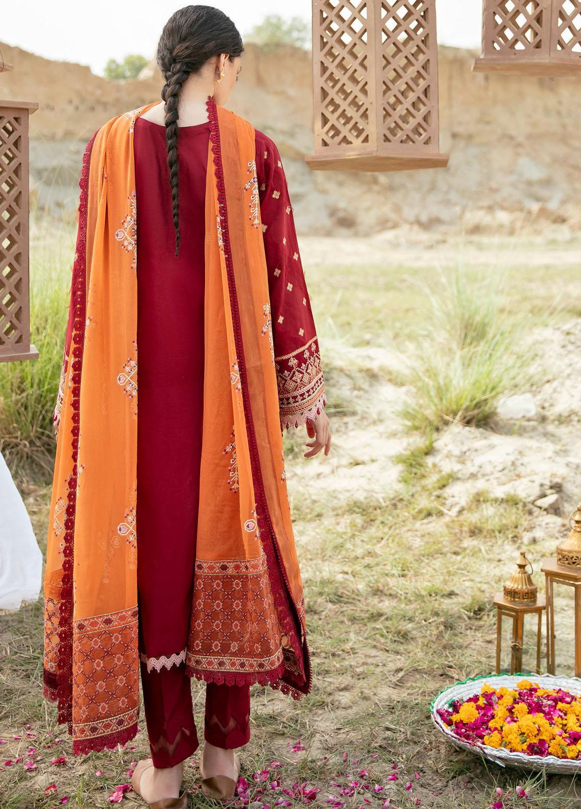 Qalamkar Qline Embroidered Festive Lawn Unstitched 3 Piece Suit - EE 07