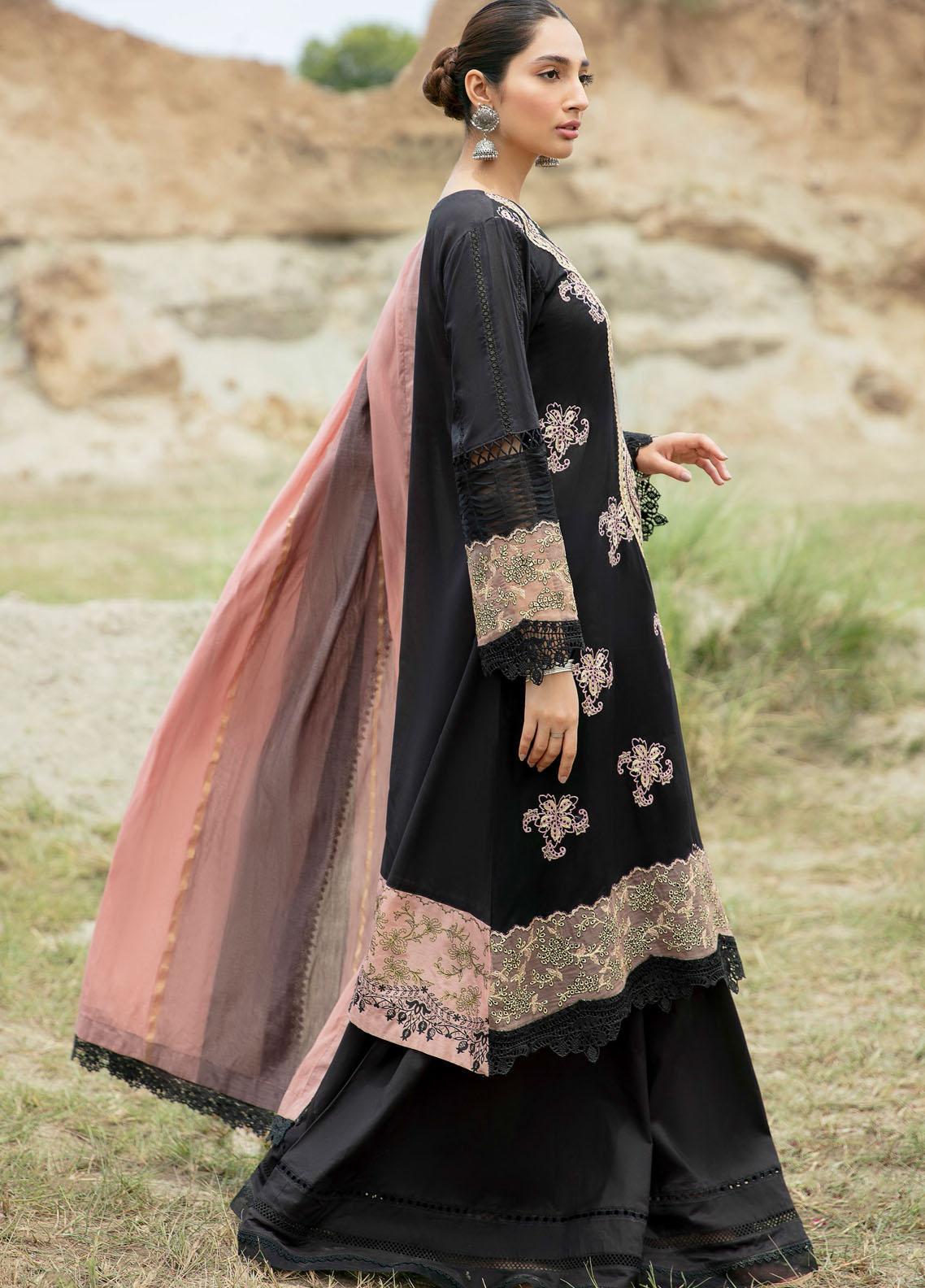 Qalamkar Qline Embroidered Festive Lawn Unstitched 3 Piece Suit - EE 08