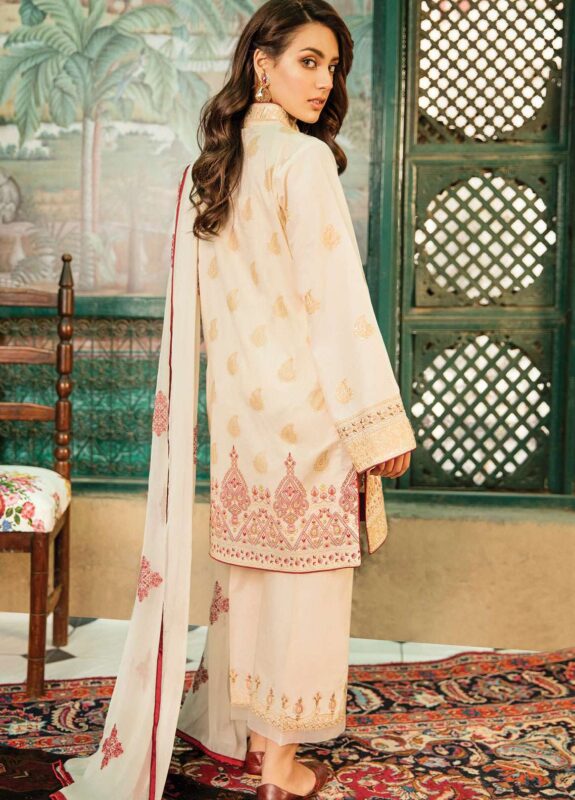 Qalamkar Embroidered Lawn Unstitched 3 Piece Suit – 09 Damaspia