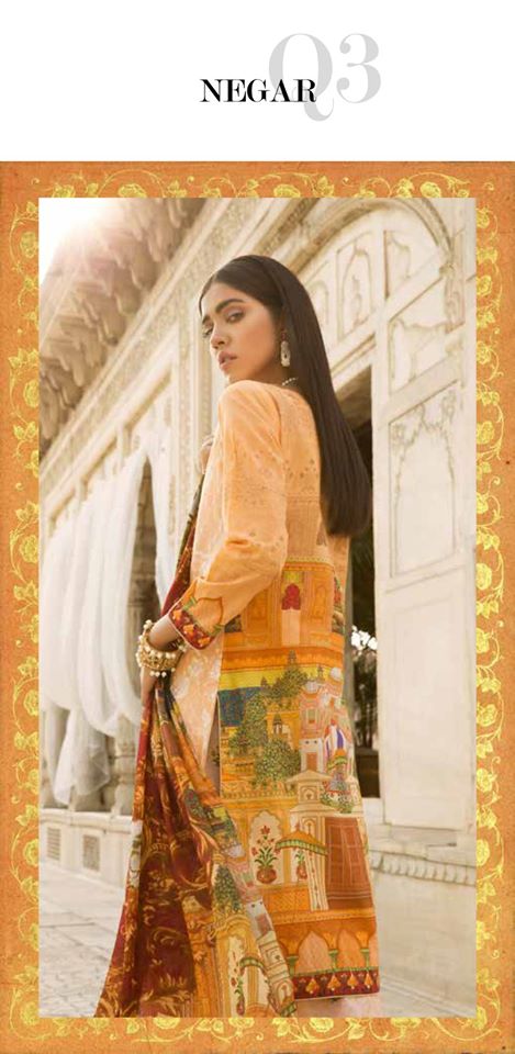 Bagh e Bahar by Qalamkar Embroidered Lawn Unstitched 3 Piece Suit - Q 03 Negar