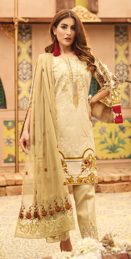 Salitex Shades Embroidered Lawn Unstitched 3 Piece Suit - WK-293A
