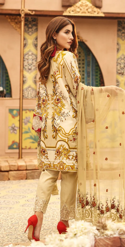 Salitex Shades Embroidered Lawn Unstitched 3 Piece Suit - WK-293A
