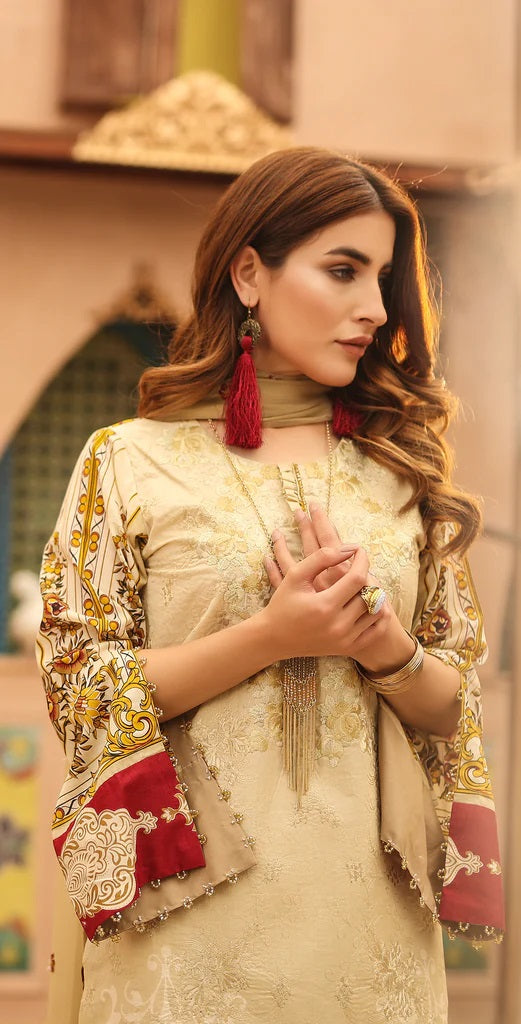 Salitex Shades Embroidered Lawn Unstitched 3 Piece Suit - WK-293A