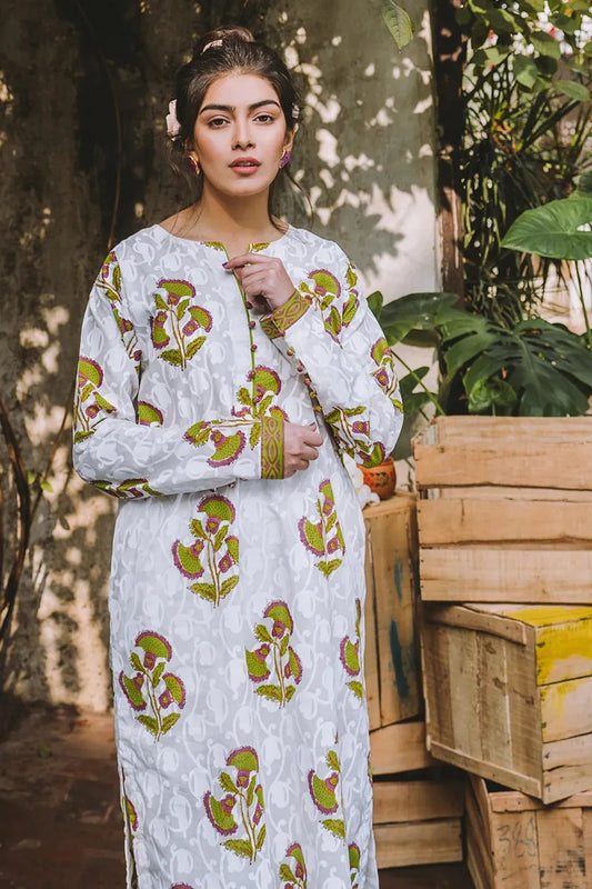 Gul Ahmed Digital Printed Lawn Unstitched 1 piece Shirt - SL 814 Vintage Garden