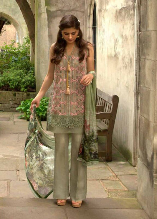 Sobia Nazir Embroidered Chiffon Unstitched 3 Piece Suit – 3B – Eid Collection