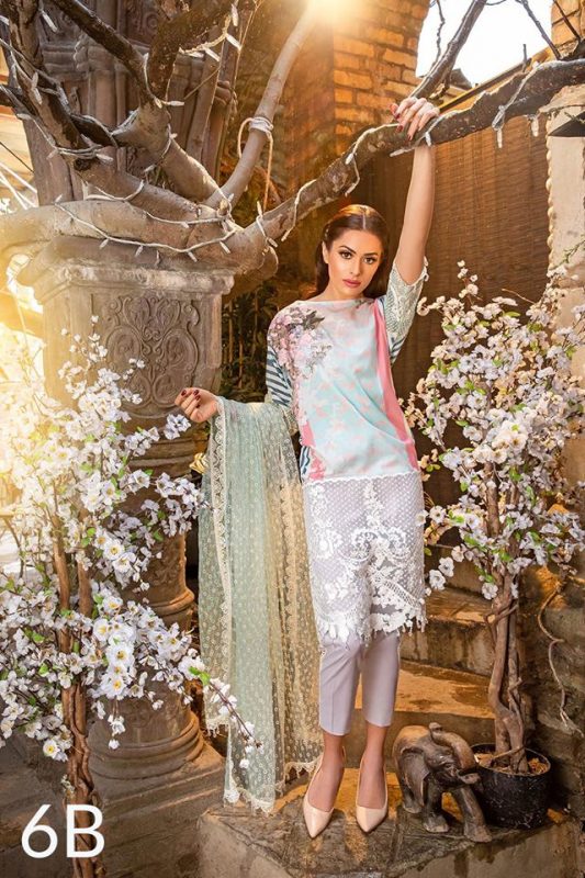 Sobia Nazir Summer Embroidered Lawn Unstitched 3 Piece Suit – 6B