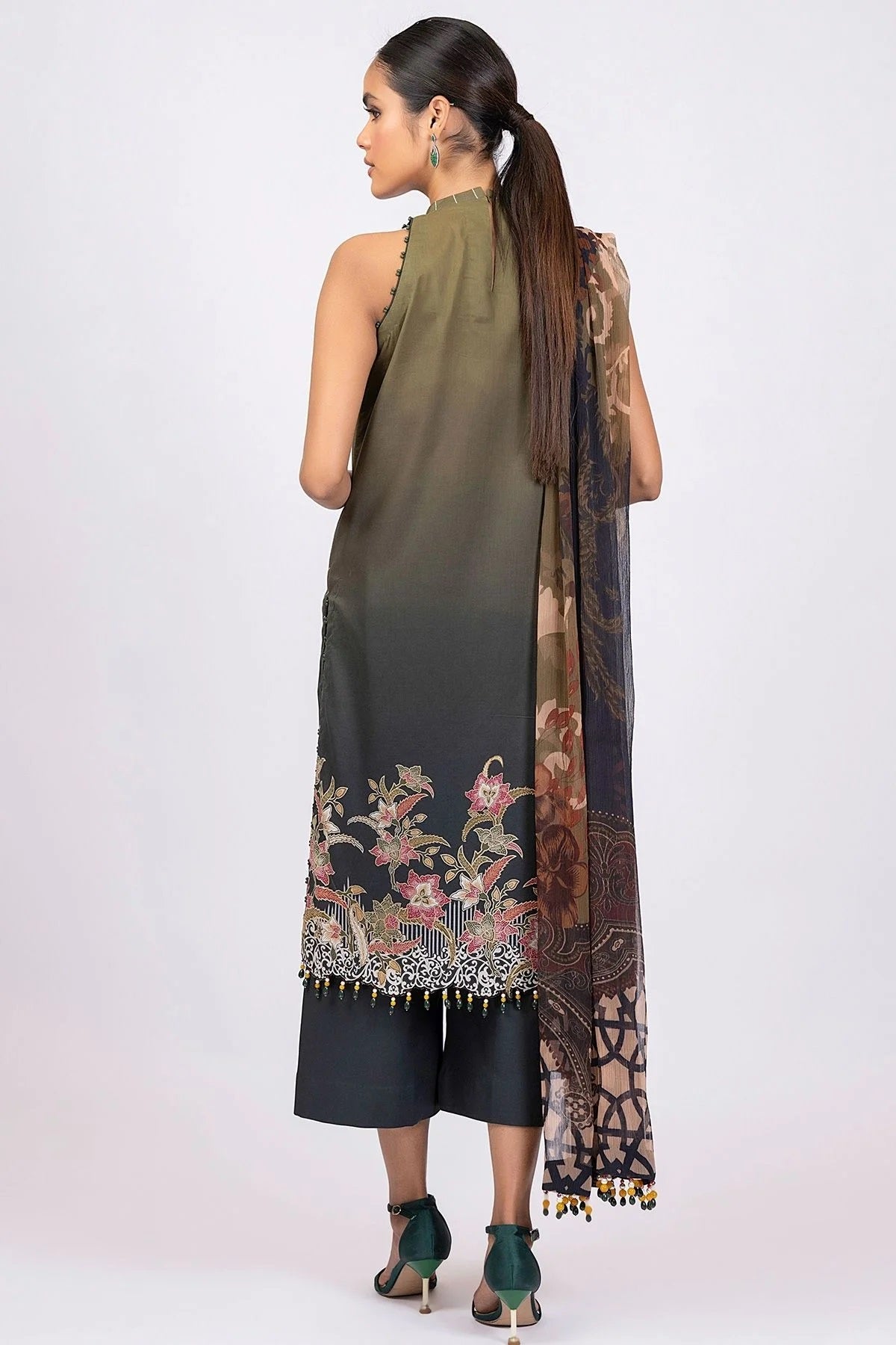 Al Karam Printed Lawn Suits Unstitched 2 Piece SS-17-22-2 Green - Summer Collection